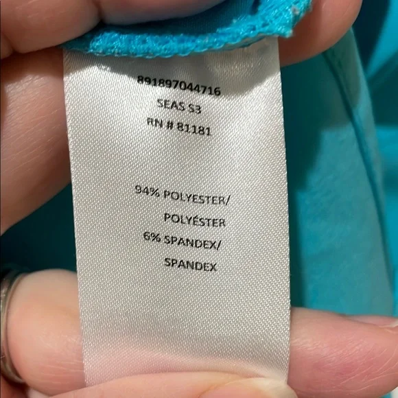 Turquoise Button-Up Women's Top - Picture 4 of 6